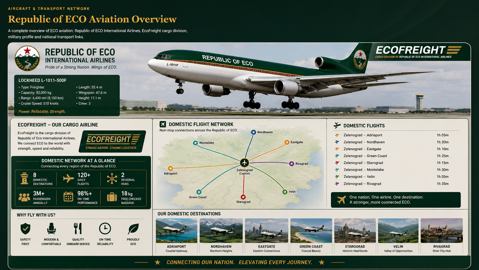 Republic of ECO aircraft and transport overview