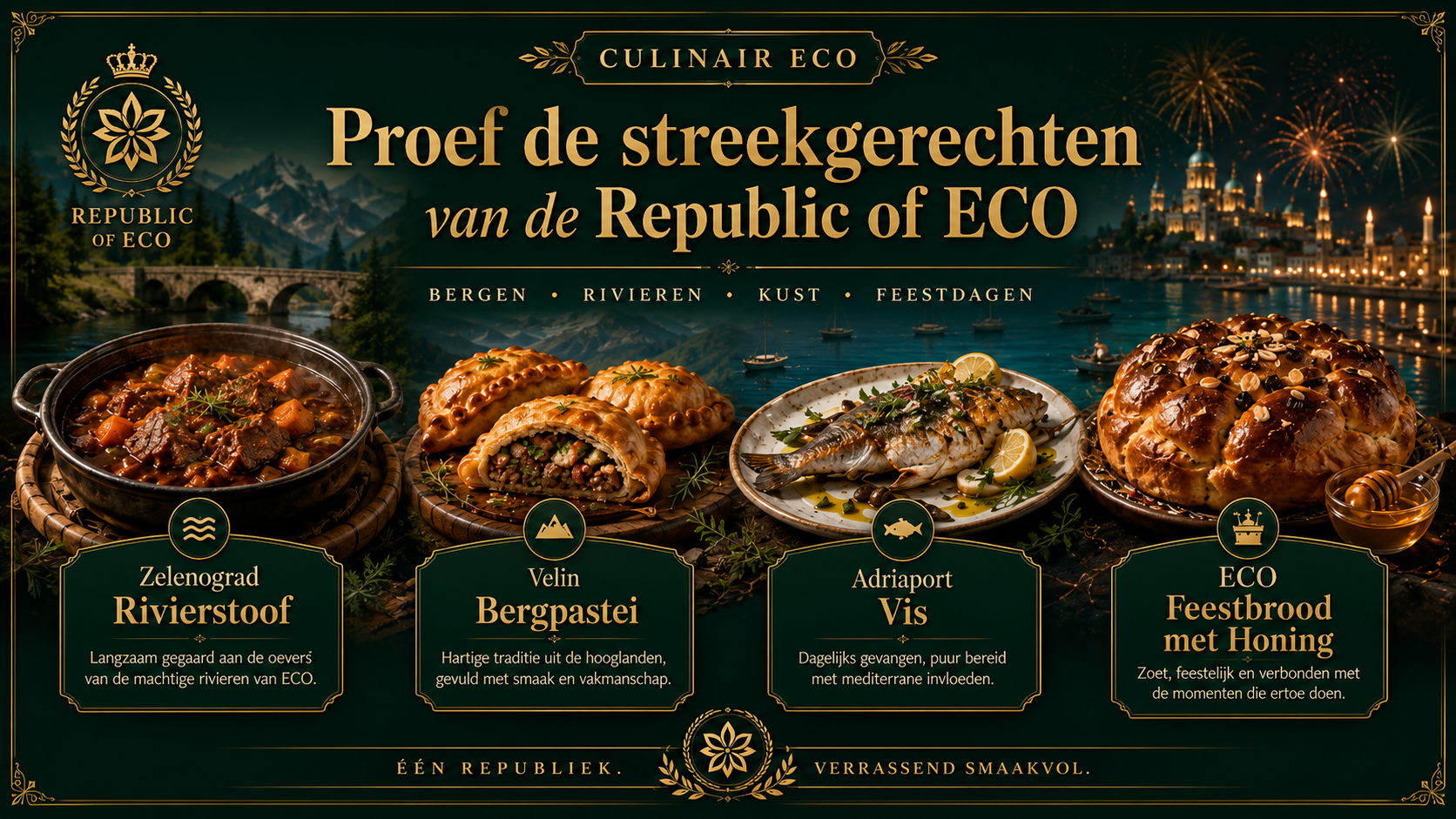 Culinaire streekgerechten van de Republic of ECO