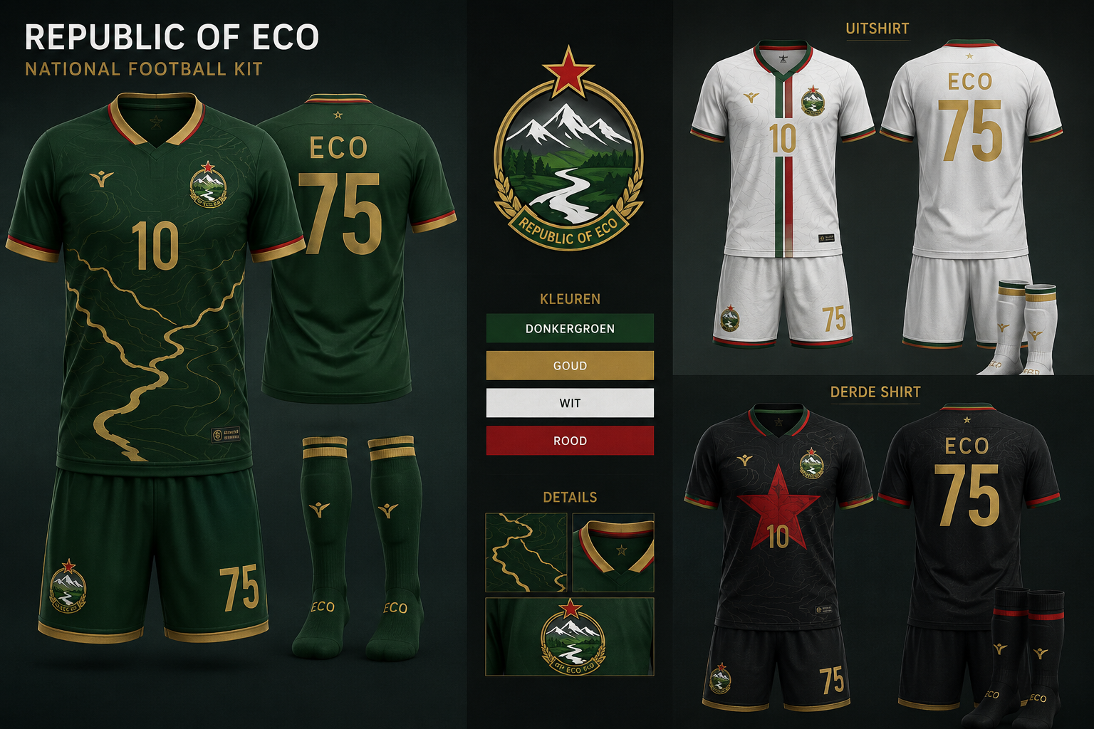 Voetbalshirt van de Republic of ECO